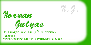 norman gulyas business card